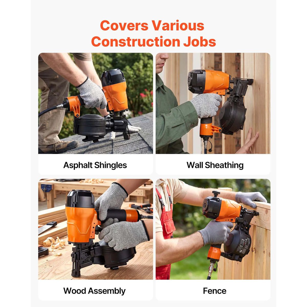 SucceBuy Pneumatic Coil Roofing Nailer for Roof Sheathing