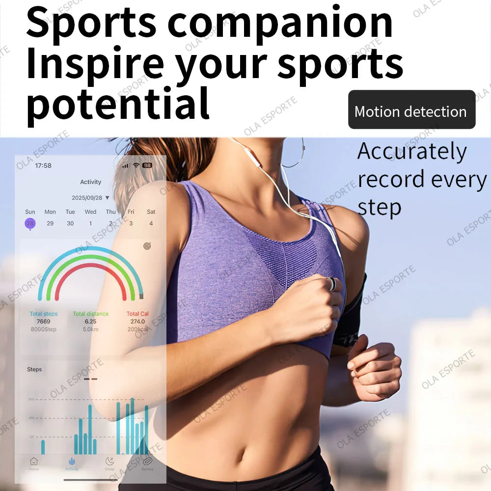 Ola Esporte Smart Ring With LED Display And Health Tracking