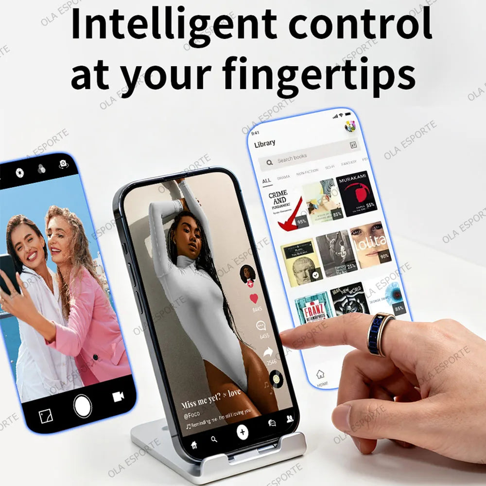 Ola Esporte Smart Ring With LED Display And Health Tracking