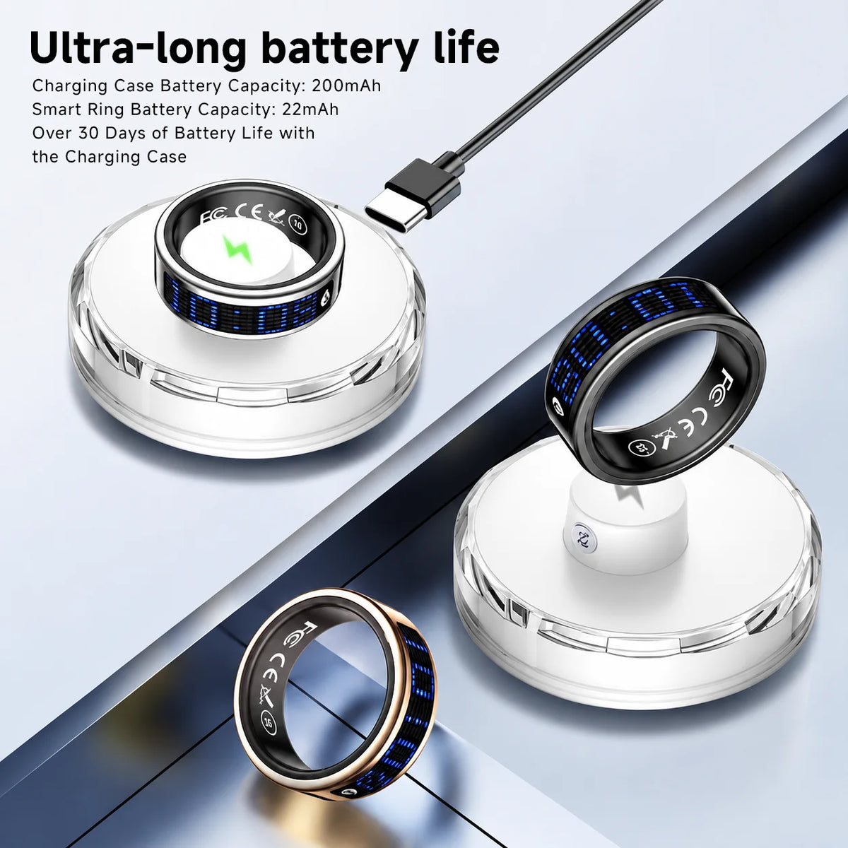 Ola Esporte Smart Ring With LED Display And Health Tracking