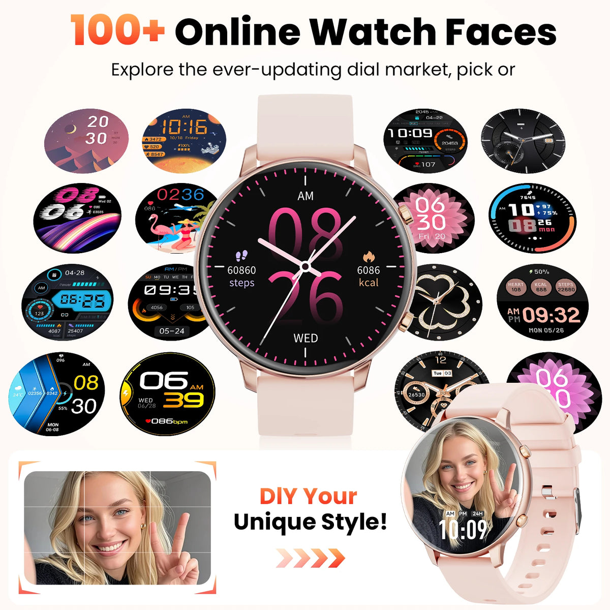 Smart Watch Fitness Tracker With Bluetooth Calling Heart Rate Monitor