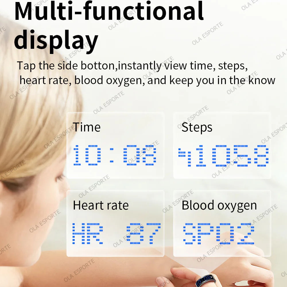 Ola Esporte Smart Ring With LED Display And Health Tracking