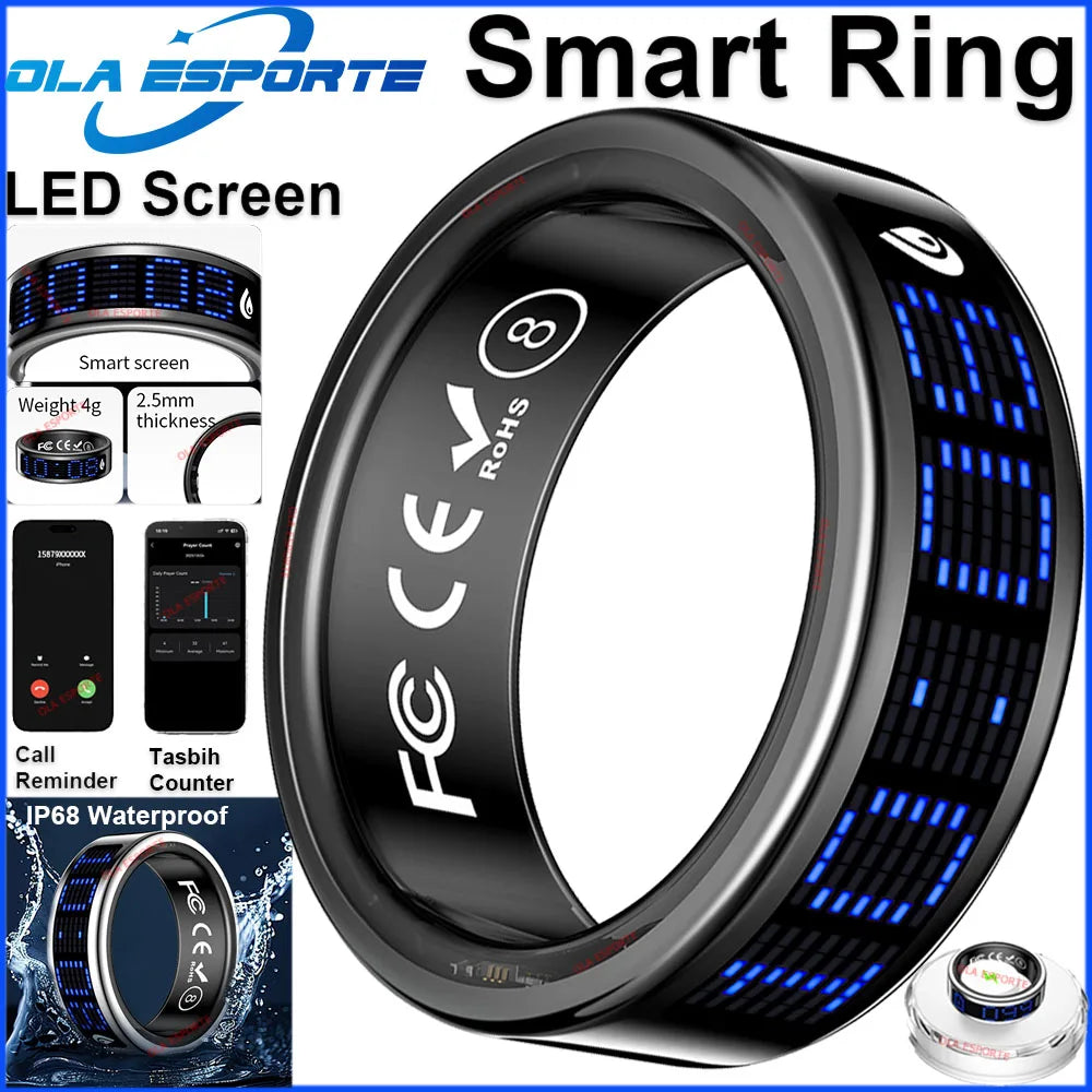 Ola Esporte Smart Ring With LED Display And Health Tracking