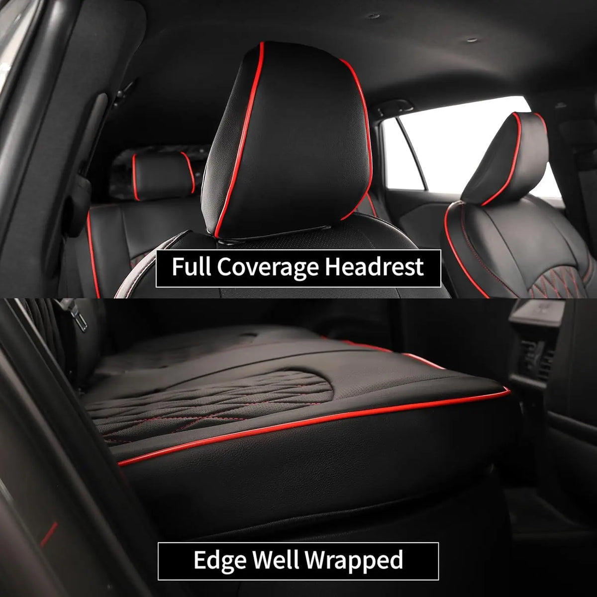 EKR Car Seat Covers Custom Fit for Toyota Rav4 (Hybrid) 2026 LE/XLE Premium/SE/XSE/Woodland/Limited Full Set Leather Car Seat Cover for SUV