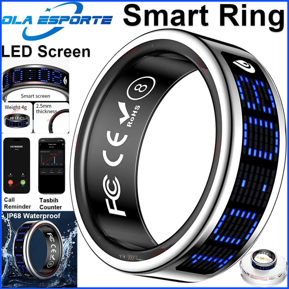 Ola Esporte Smart Ring With LED Display And Health Tracking