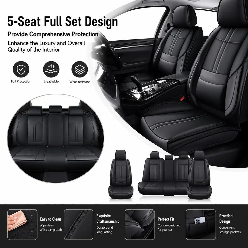 Mercedes Benz Nappa Leather Seat Covers Airbag Compatible Breathable Waterproof