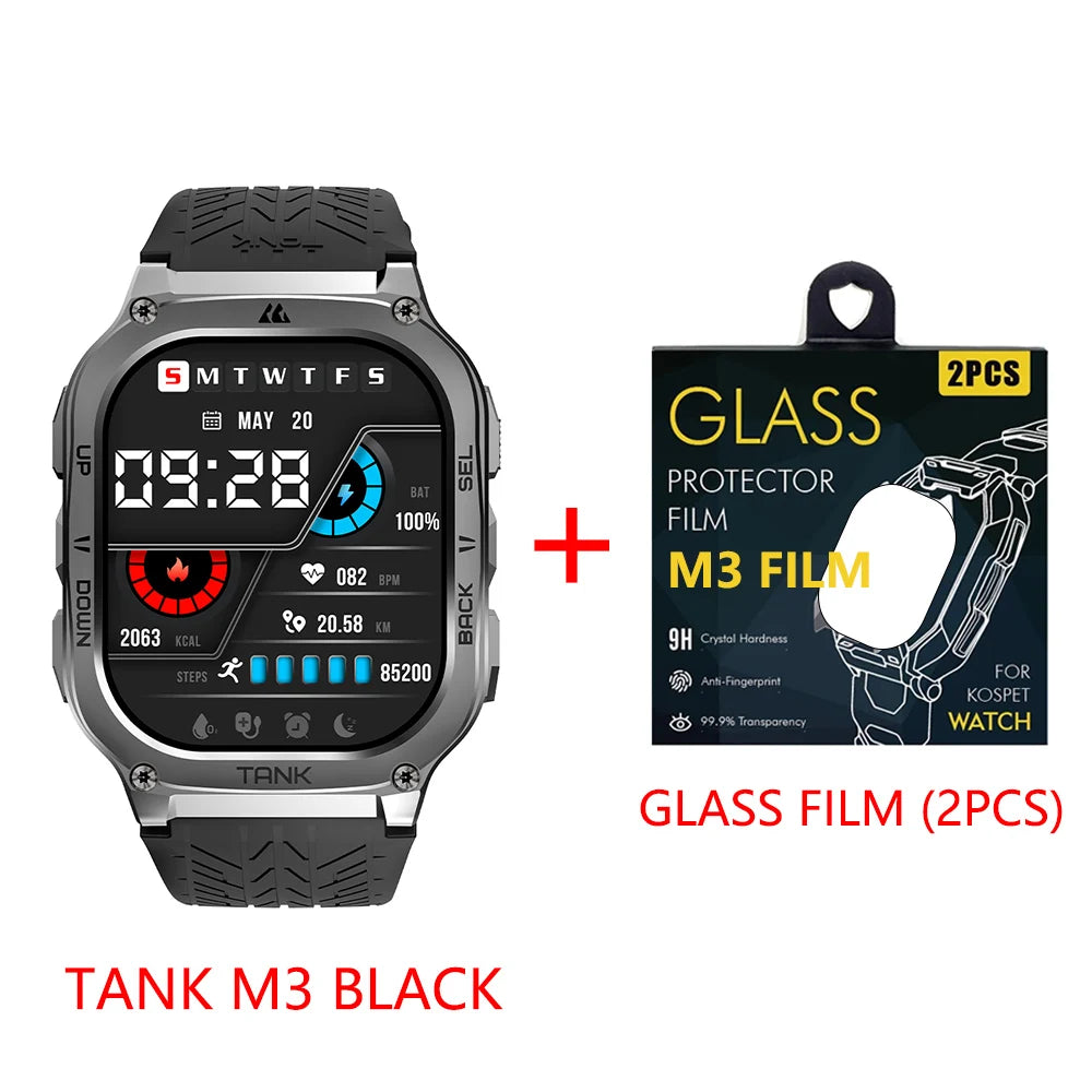 KOSPET TANK M3 AMOLED Fitness Smartwatch With Bluetooth Connectivity
