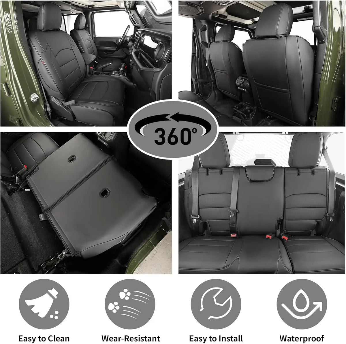 EKR Custom Fit Waterproof Seat Covers for Jeep Wrangler