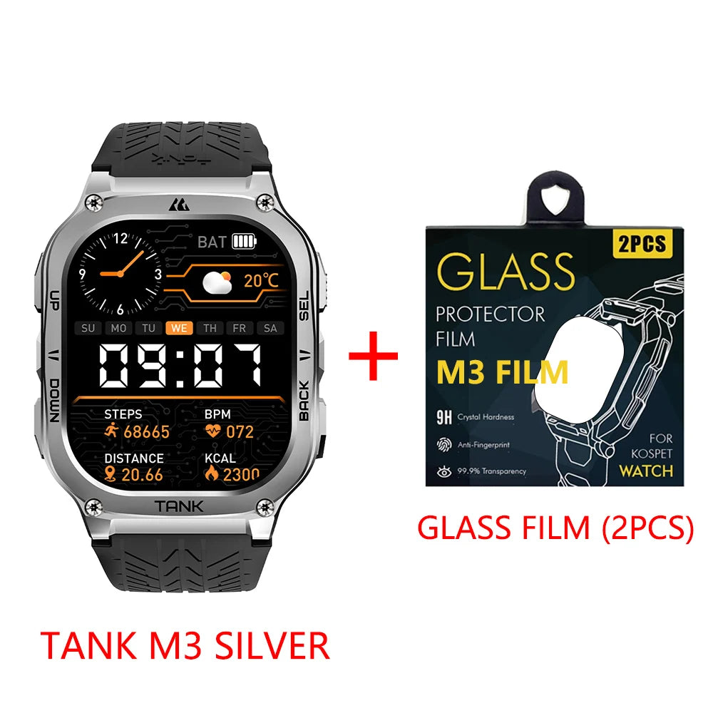 KOSPET TANK M3 AMOLED Fitness Smartwatch With Bluetooth Connectivity