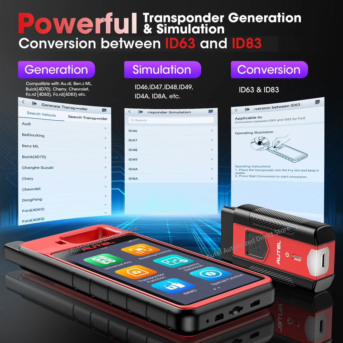 Autel MaxiIM KM100 KM100X Key Fob Programming Tools Auto Key Programmer 60s Key Generation OBD IMMO Key Learning Key Free Update