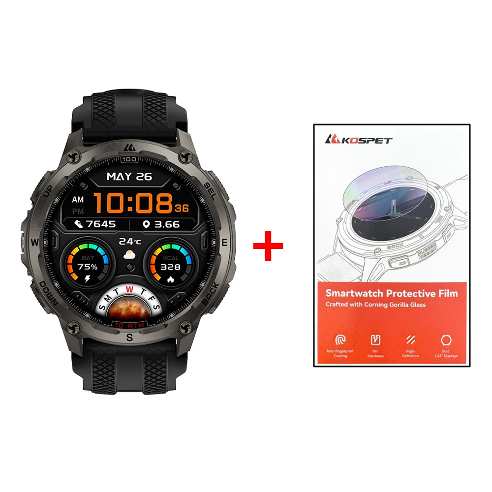 KOSPET Tank T4 GPS Smartwatch Offline Maps And Fitness Tracking