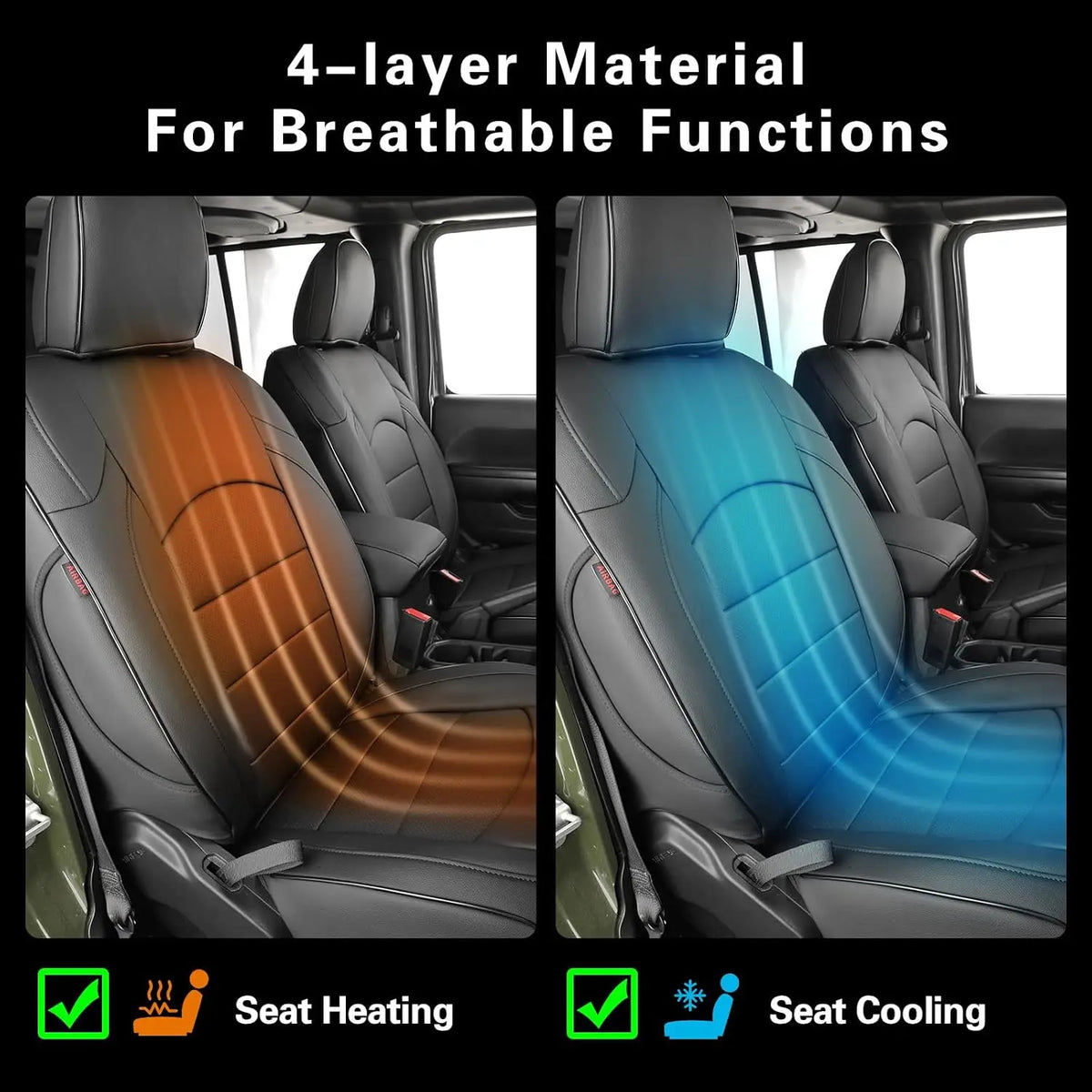 EKR Custom Fit Waterproof Seat Covers for Jeep Wrangler