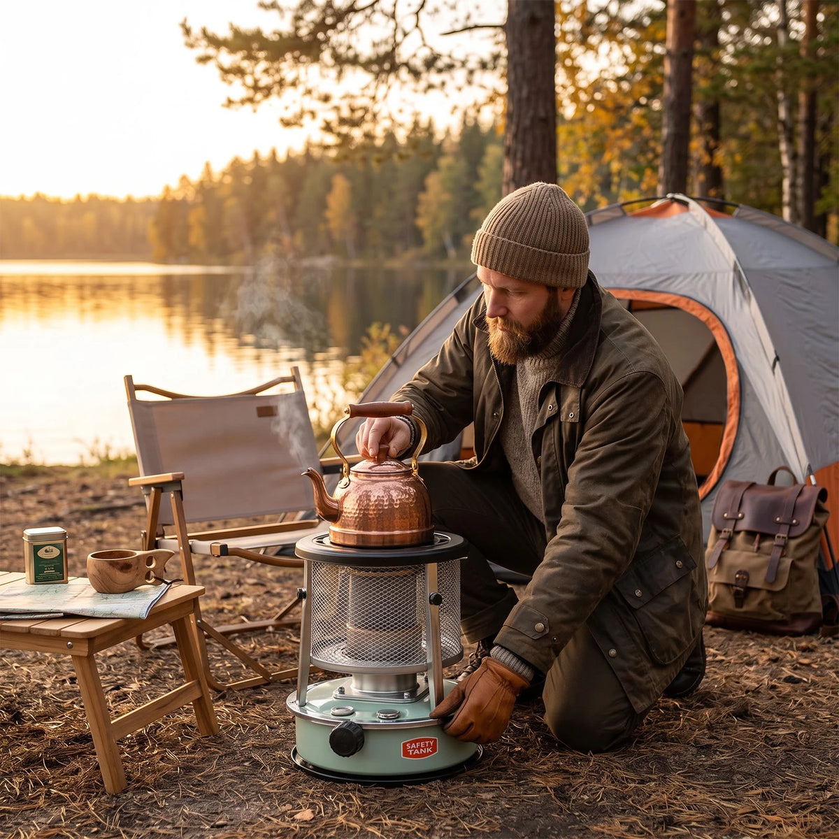 9000BTU Portable Outdoor Kerosene Heater, 1.22Gal Tank 15-17H, 108-161ft² Space Heating, Outdoor Camping Kerosene Heater, for Camping, Garage, Emergency, Winter, Compact