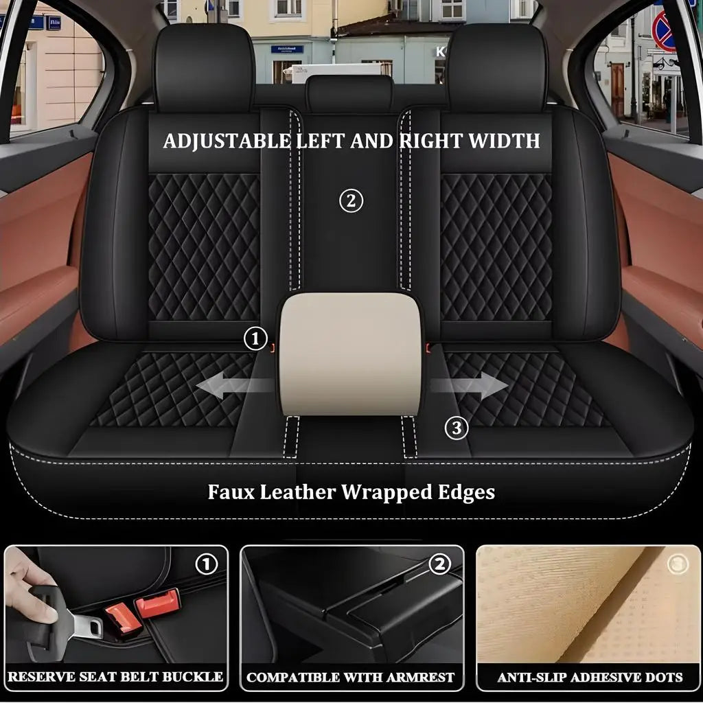 PU Leather 5 Seat Covers Full Set For Kia K5 2021-2026 Car Seats Faux Leather Cushions Front Rear Protector All-Weather Fabric