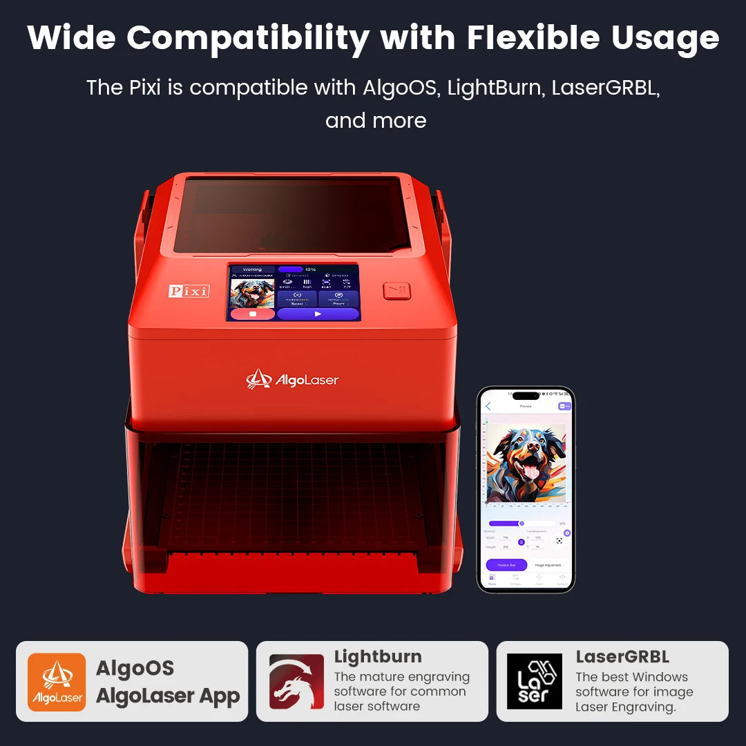 AlgoLaser PIXI Portable Laser Engraver With Touchscreen Controls