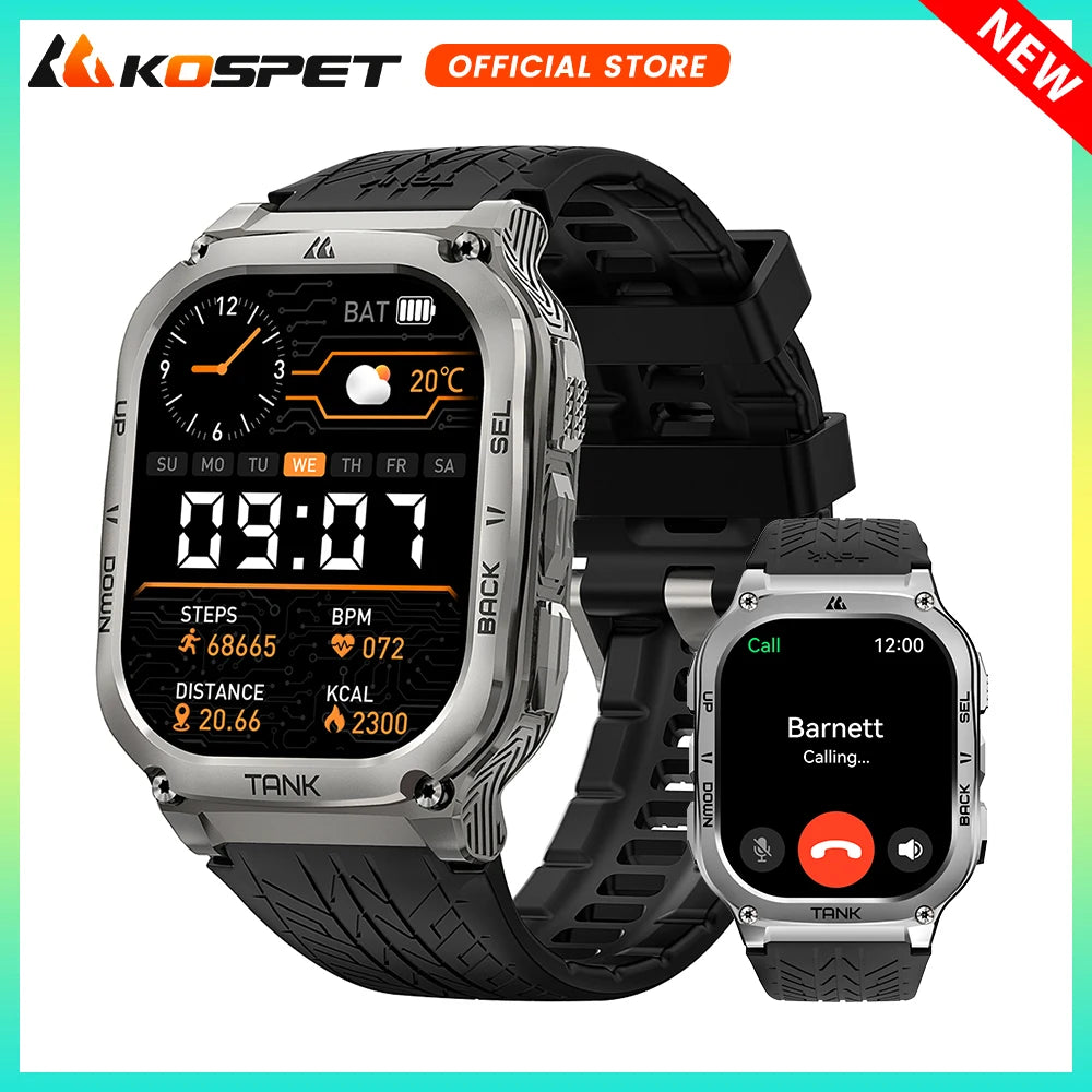 KOSPET TANK M3 AMOLED Fitness Smartwatch With Bluetooth Connectivity