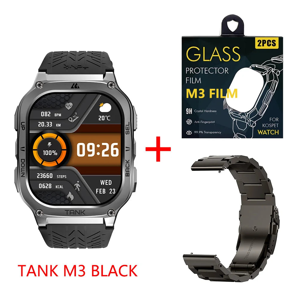 KOSPET TANK M3 AMOLED Fitness Smartwatch With Bluetooth Connectivity
