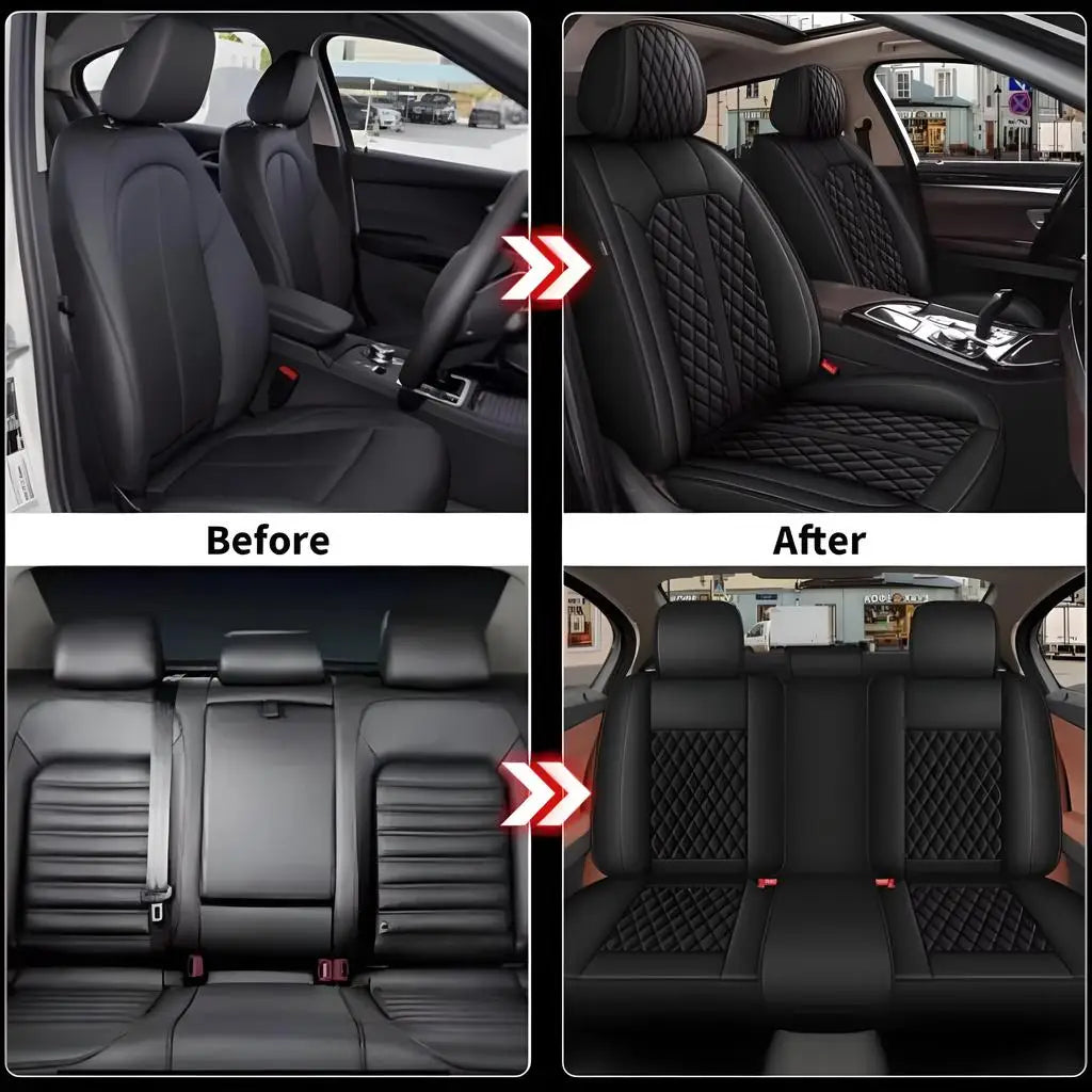PU Leather 5 Seat Covers Full Set For Kia K5 2021-2026 Car Seats Faux Leather Cushions Front Rear Protector All-Weather Fabric