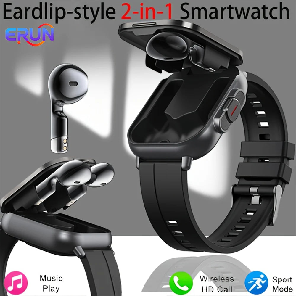 ERUN 2-In-1 Smartwatch With Earbuds And Fitness Tracking