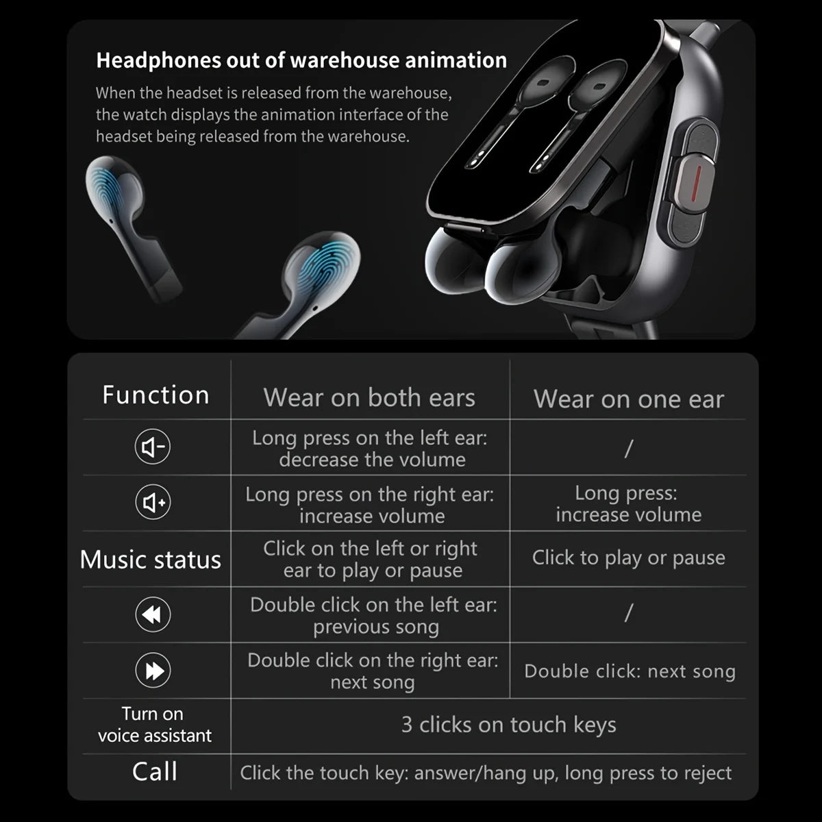 ERUN 2-In-1 Smartwatch With Earbuds And Fitness Tracking