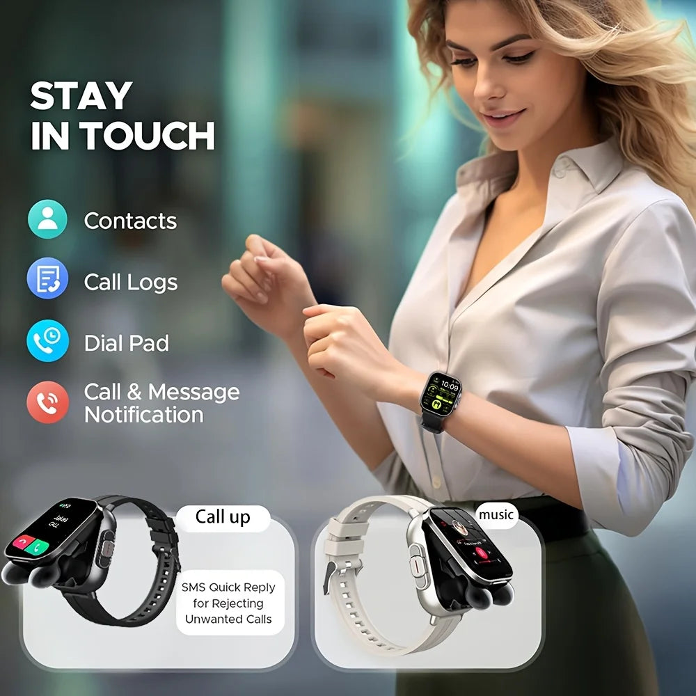 2 In 1 Smart Watch With Wireless Earbuds And Calling