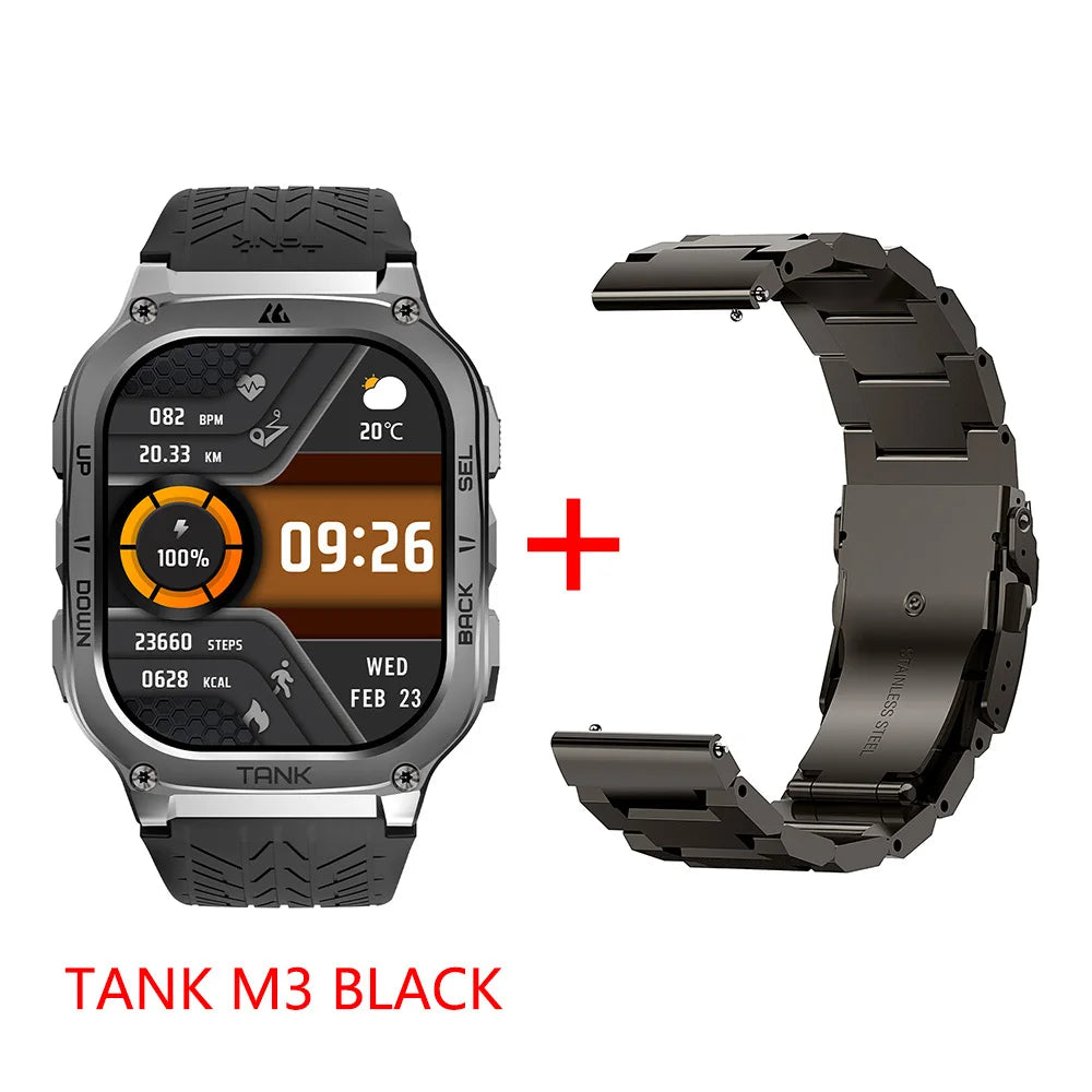KOSPET TANK M3 AMOLED Fitness Smartwatch With Bluetooth Connectivity