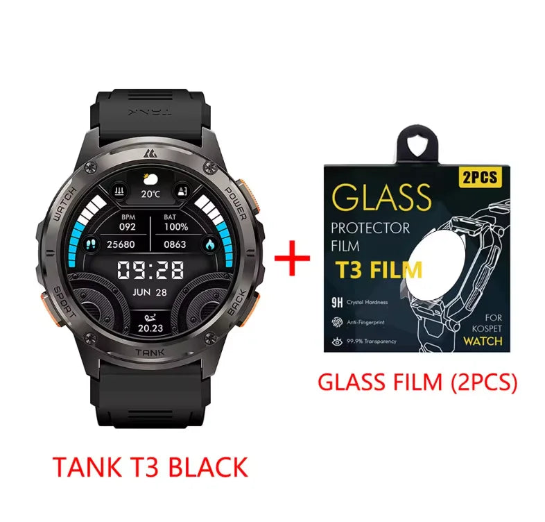 KOSPET Tank T3 AMOLED Smartwatch Bluetooth Calling Fitness Tracker