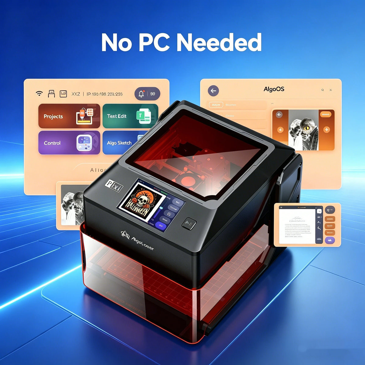 AlgoLaser PIXI Portable Laser Engraver With Touchscreen Controls
