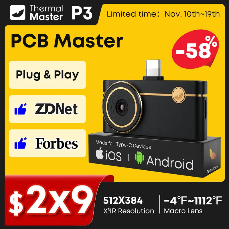 Thermal Master Smartphone Thermal Camera for PCB Repair Inspection
