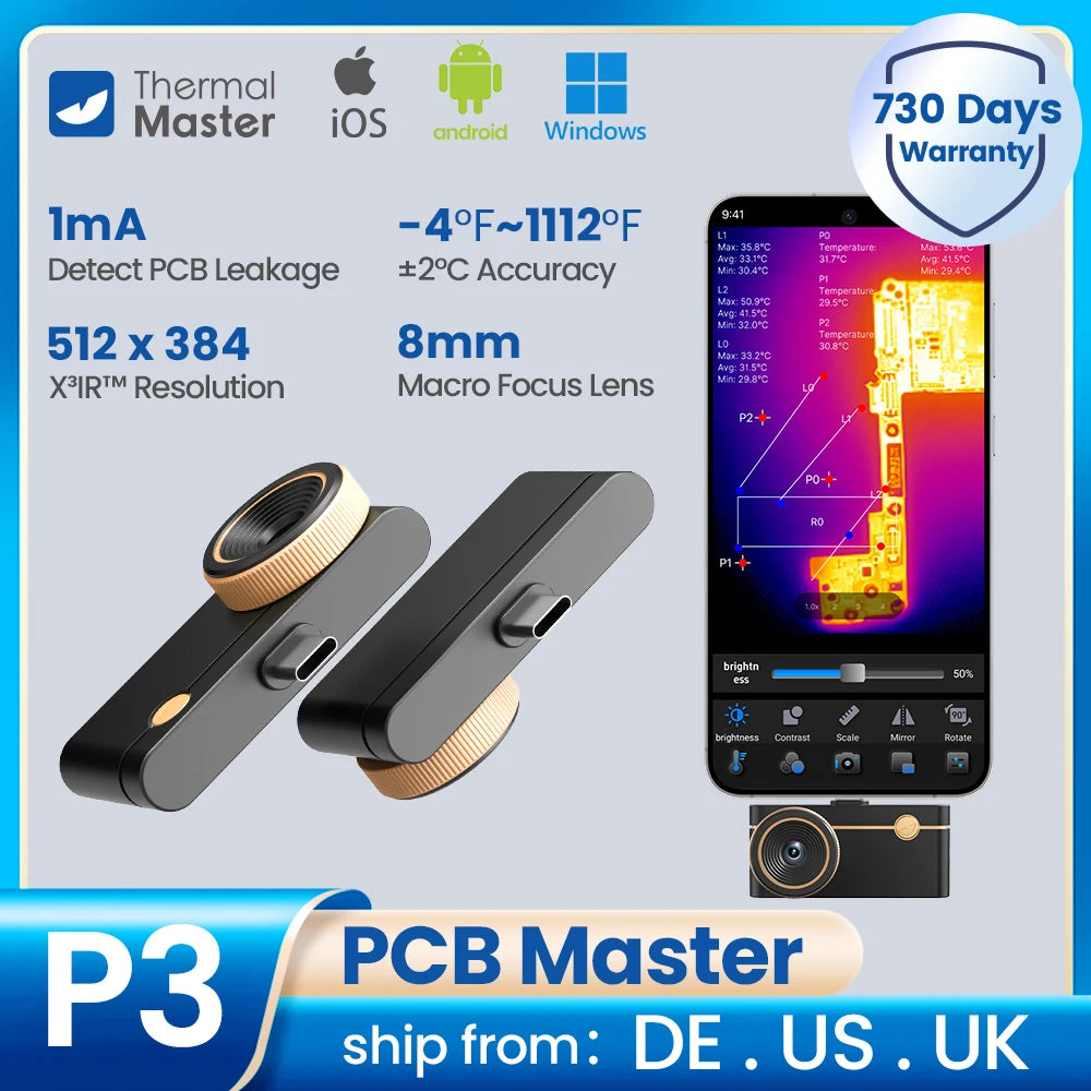 Thermal Master Smartphone Thermal Camera for PCB Repair Inspection