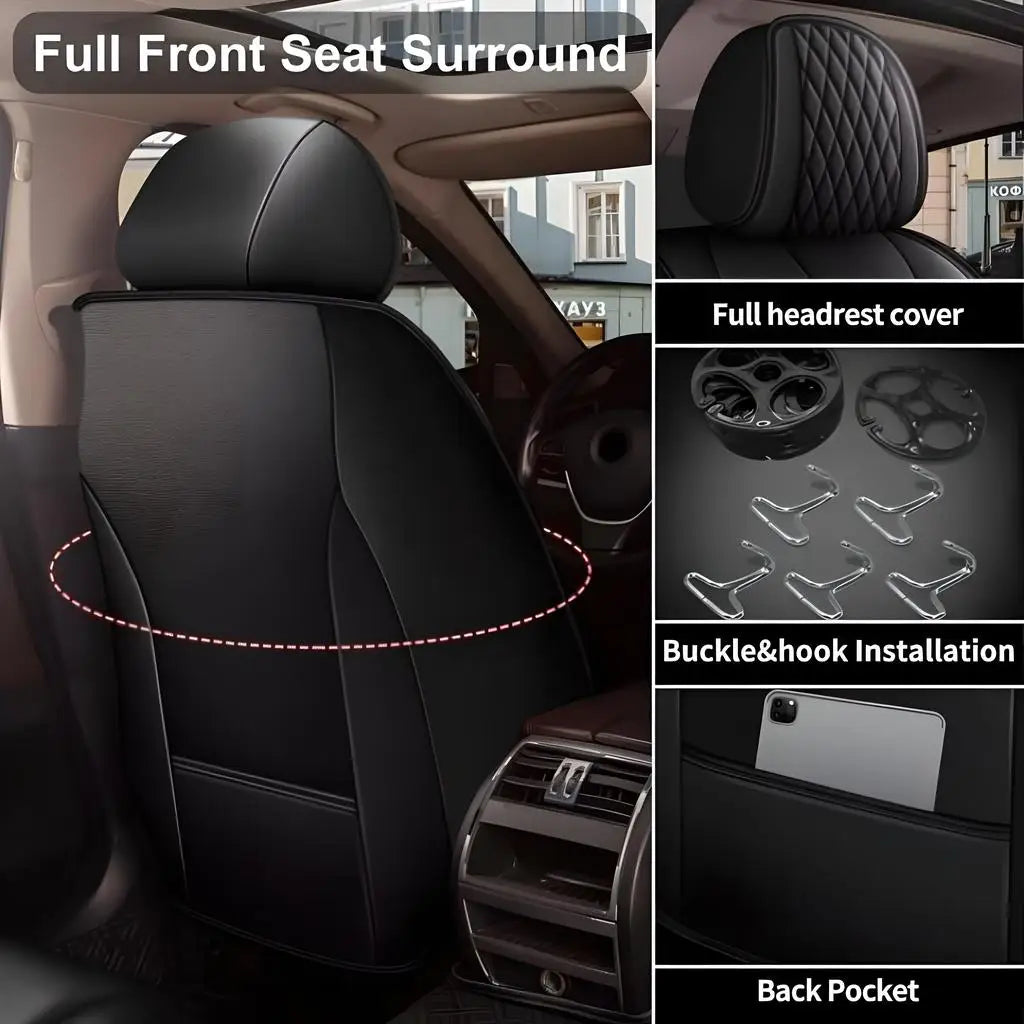 PU Leather 5 Seat Covers Full Set For Kia K5 2021-2026 Car Seats Faux Leather Cushions Front Rear Protector All-Weather Fabric