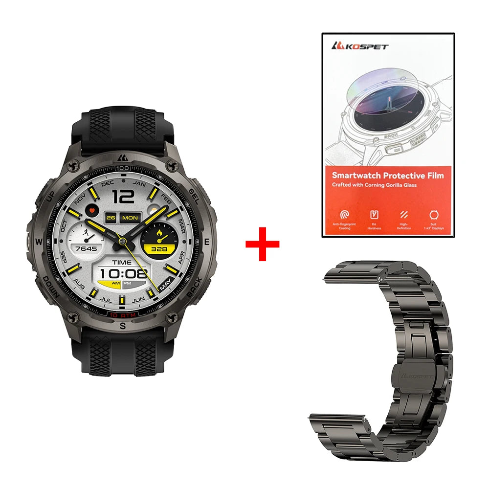 KOSPET Tank T4 GPS Smartwatch Offline Maps And Fitness Tracking