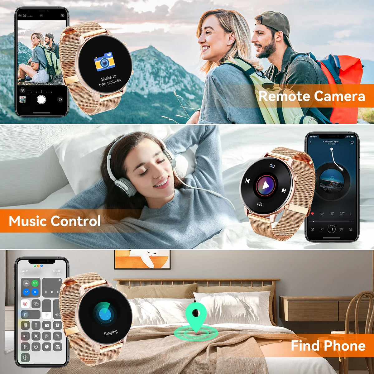 Ladies Smartwatch with Bluetooth Calling Heart Rate and Fitness Tracking