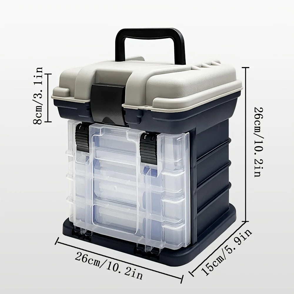 Multi-functional 5-Layer Portable Fishing Gear Box, Suitable for Sea Fishing, Boating, Lure Storage, and Fishing Accessories Organization