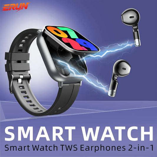 2 In 1 Smart Watch With Wireless Earbuds And Calling