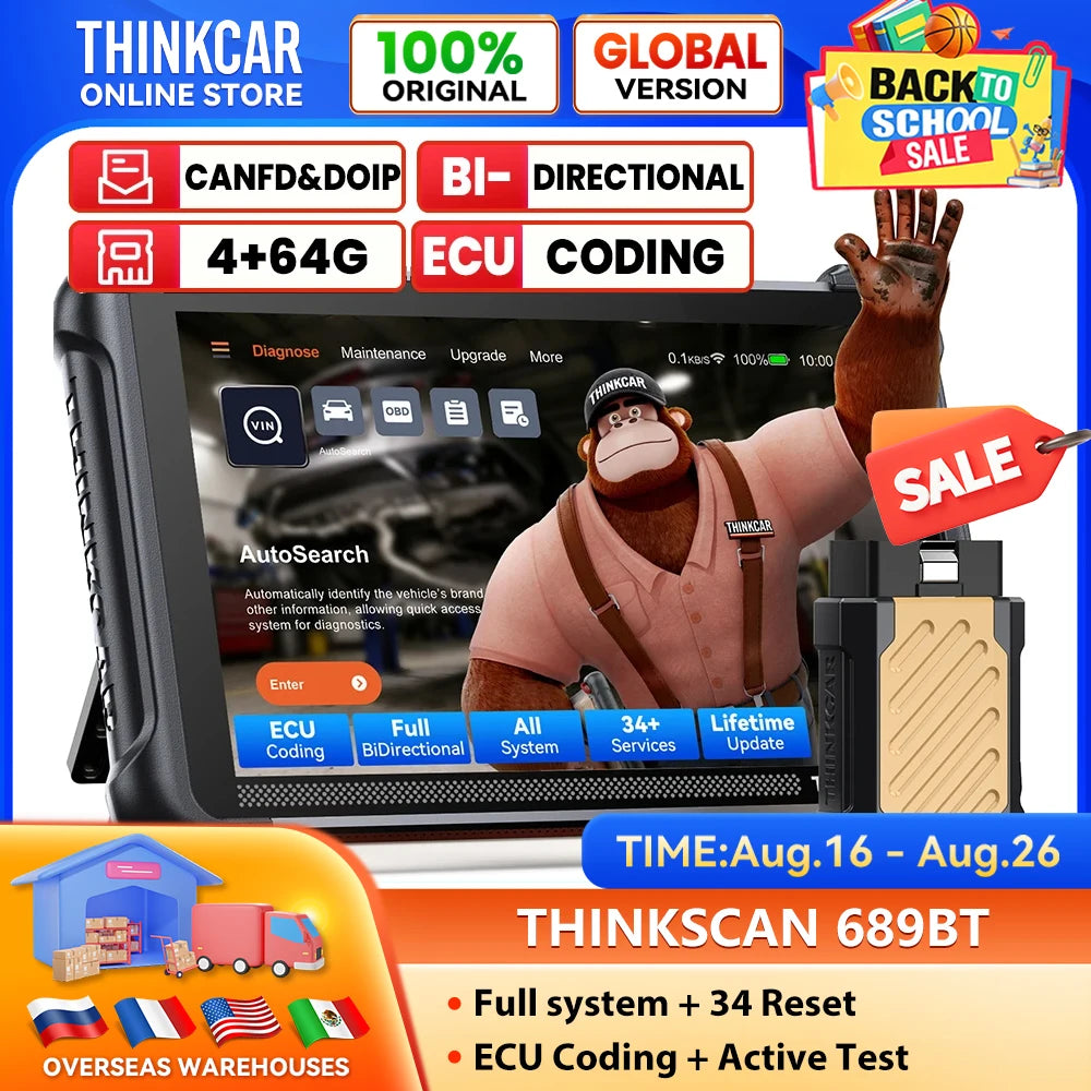 THINKCAR ThinkScan 689BT OBD2 Scanner With ECU Coding Tool