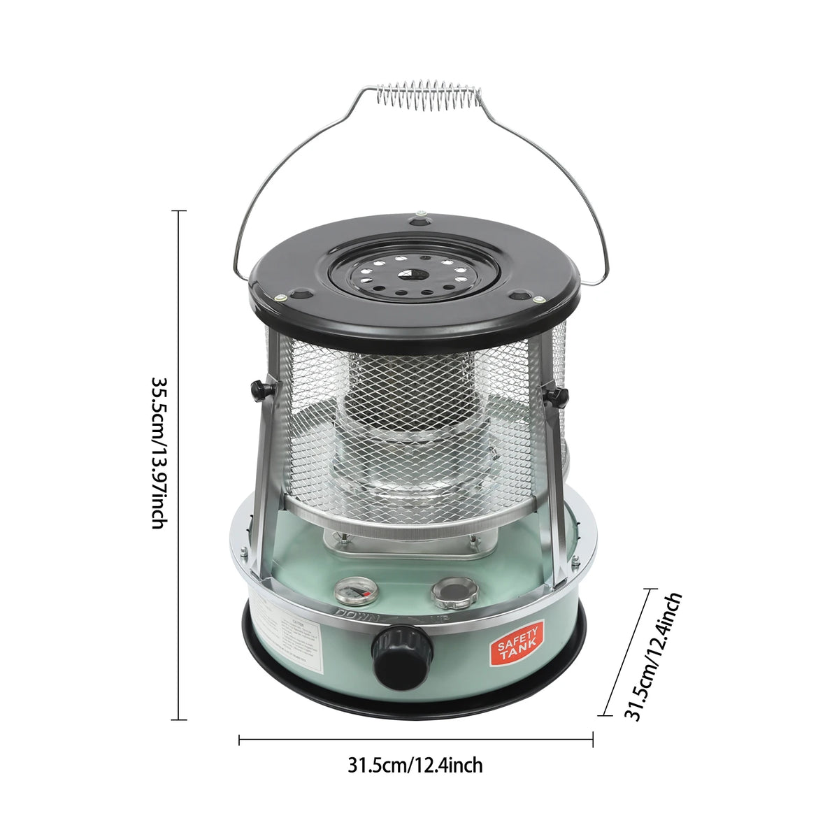 9000BTU Portable Outdoor Kerosene Heater, 1.22Gal Tank 15-17H, 108-161ft² Space Heating, Outdoor Camping Kerosene Heater, for Camping, Garage, Emergency, Winter, Compact