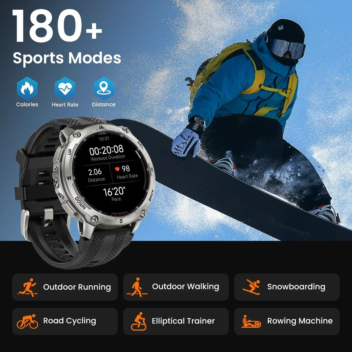 KOSPET Tank T4 GPS Smartwatch Offline Maps And Fitness Tracking