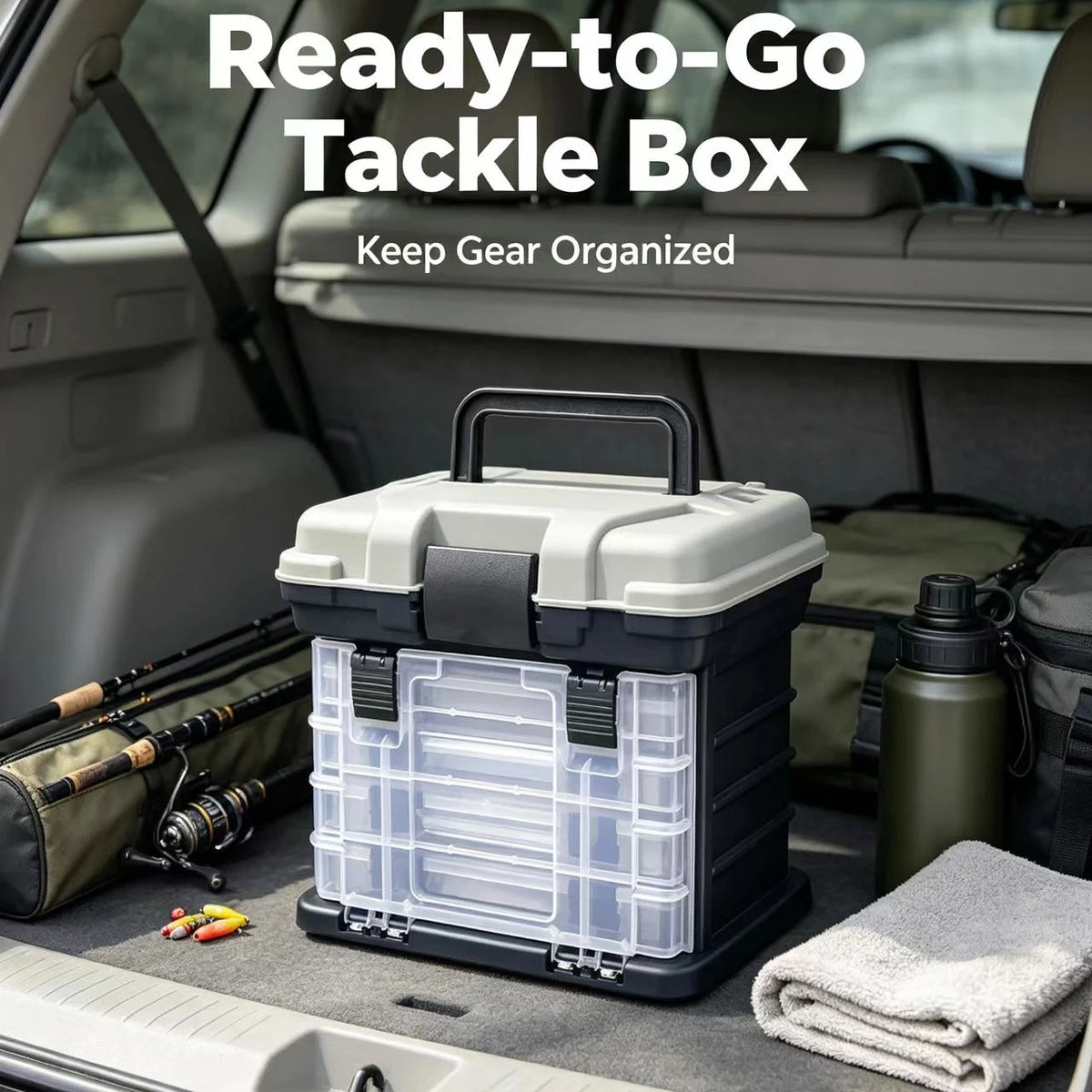 Multi-functional 5-Layer Portable Fishing Gear Box, Suitable for Sea Fishing, Boating, Lure Storage, and Fishing Accessories Organization