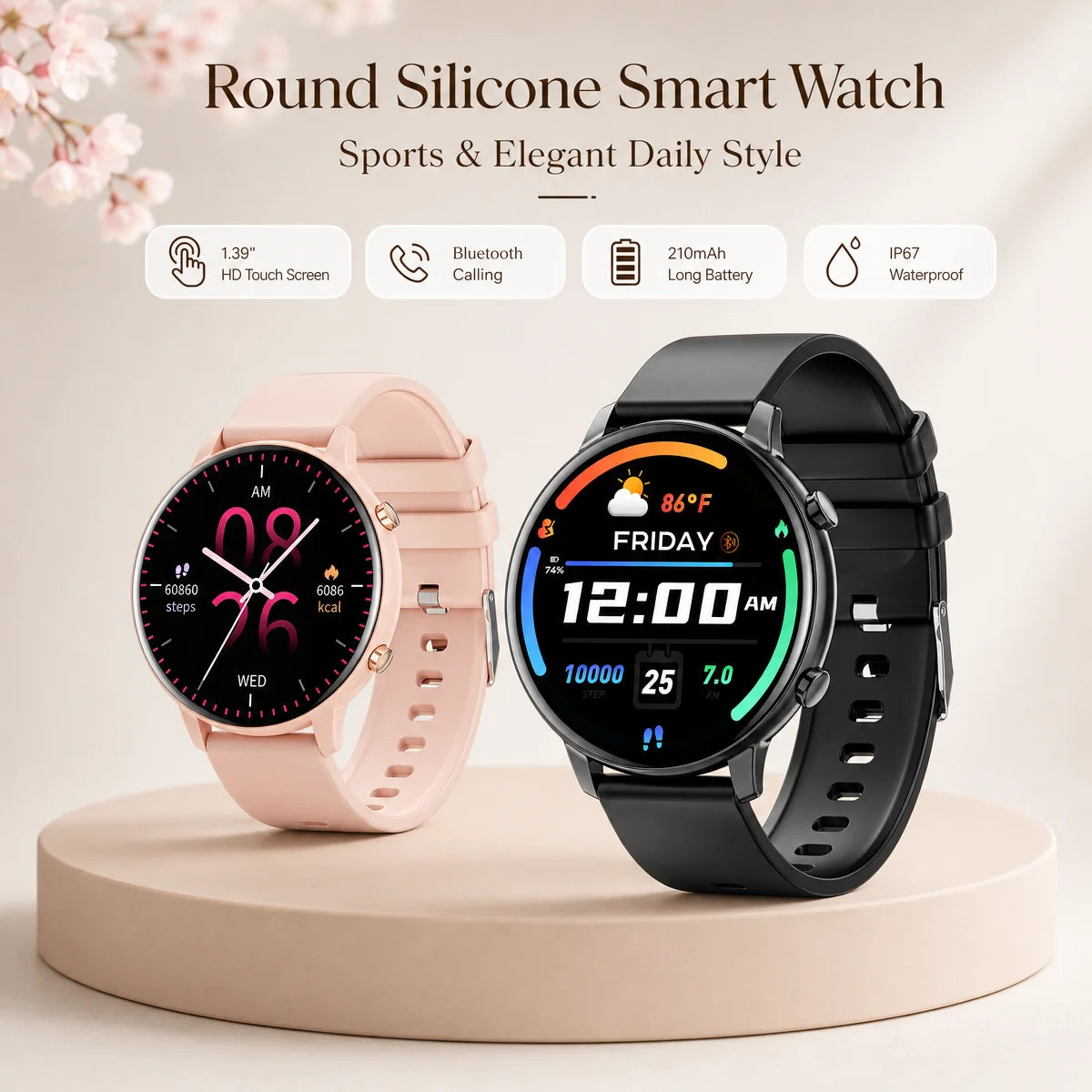 Smart Watch Fitness Tracker With Bluetooth Calling Heart Rate Monitor