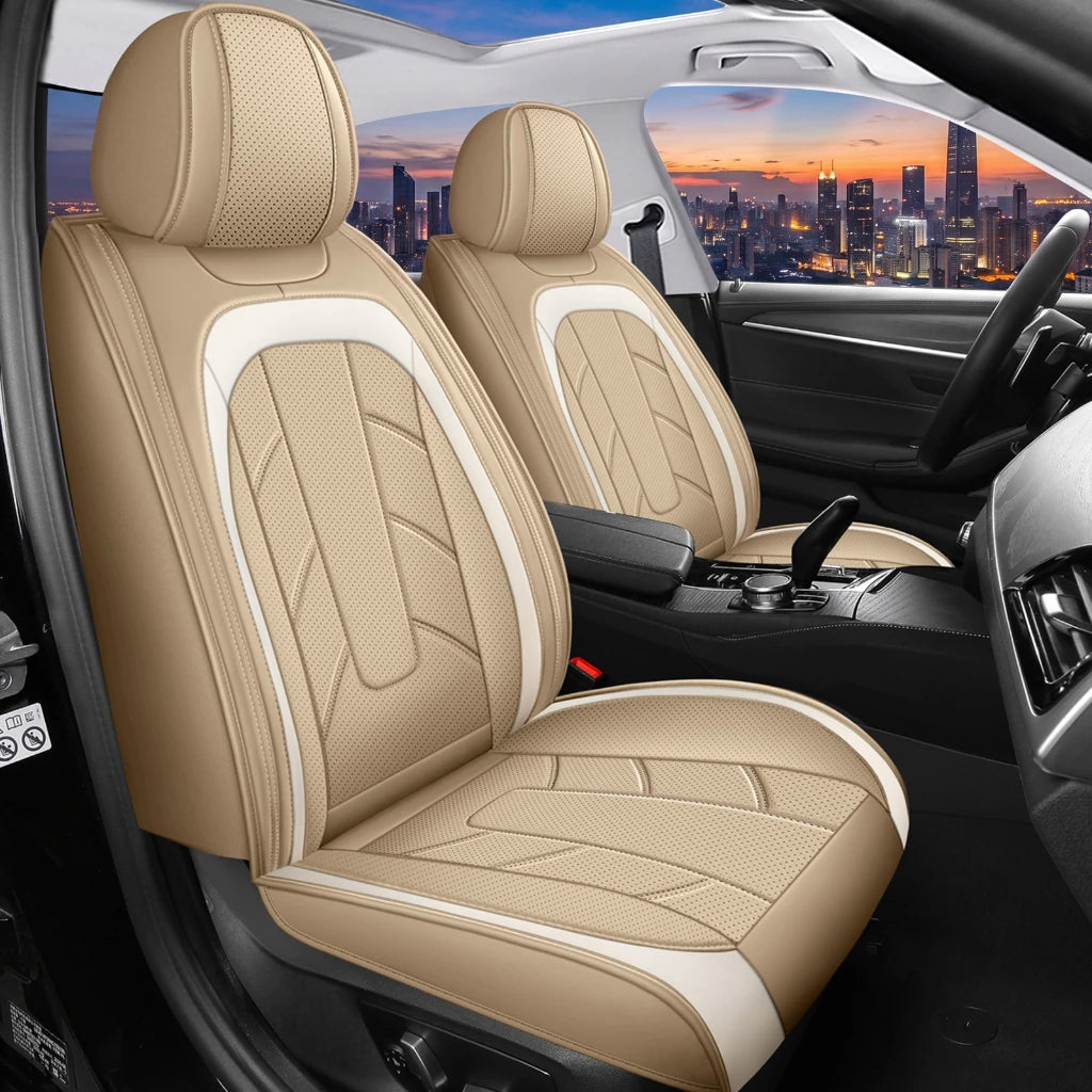 5 Seats Full Set Covers For Toyota NAPA Leather Car Seat Covers Front Rear Protector Breathable Soft Touch Anti-Slip Breathable Waterproof