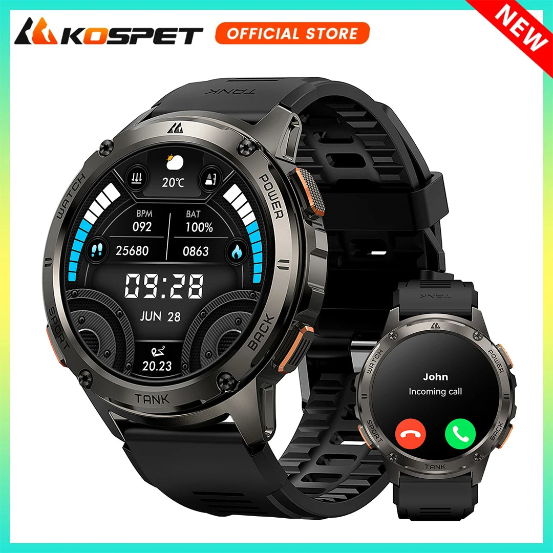 KOSPET Tank T3 AMOLED Smartwatch Bluetooth Calling Fitness Tracker