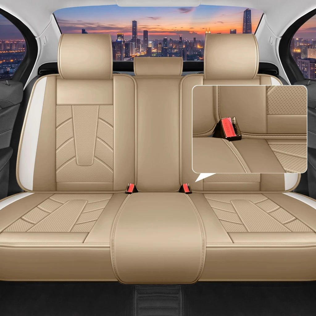 5 Seats Full Set Covers For Toyota NAPA Leather Car Seat Covers Front Rear Protector Breathable Soft Touch Anti-Slip Breathable Waterproof