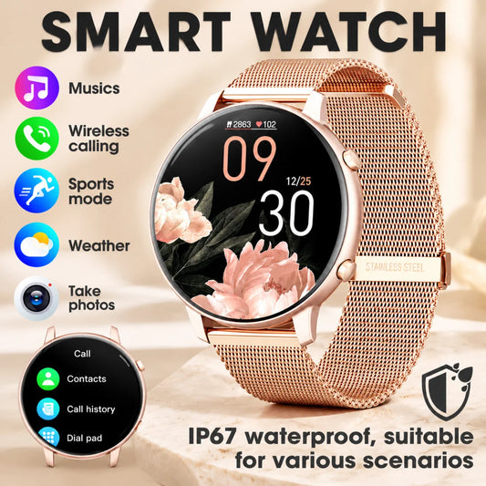 Ladies Smartwatch with Bluetooth Calling Heart Rate and Fitness Tracking