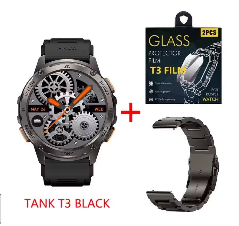 KOSPET Tank T3 AMOLED Smartwatch Bluetooth Calling Fitness Tracker