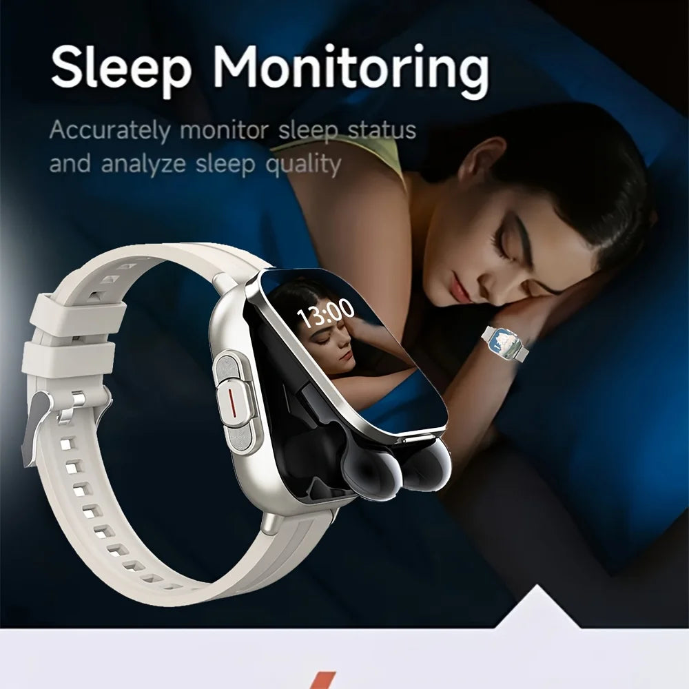 ERUN 2-In-1 Smartwatch With Earbuds And Fitness Tracking