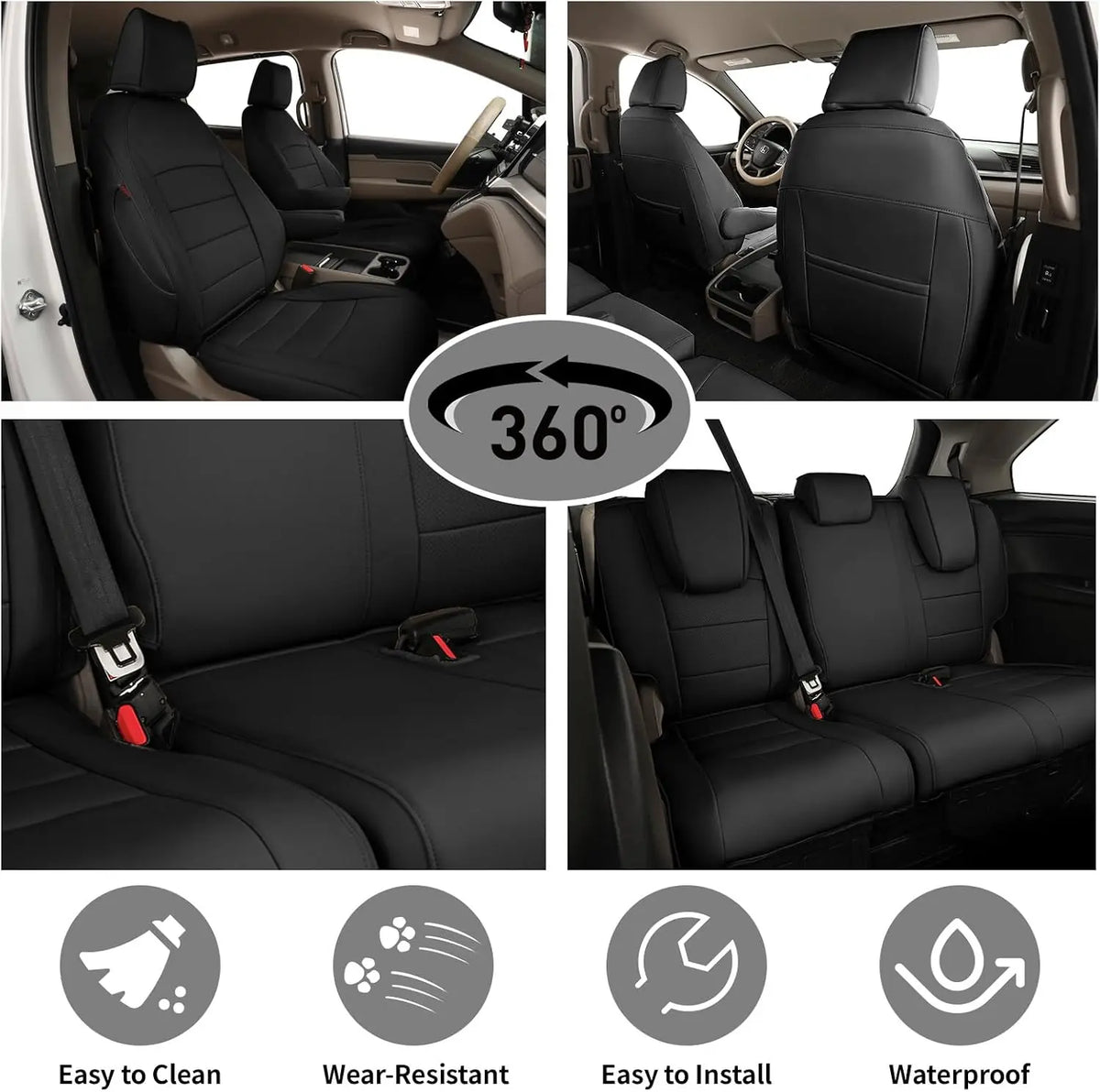 EKR Custom Fit Leather Seat Covers for Honda Odyssey