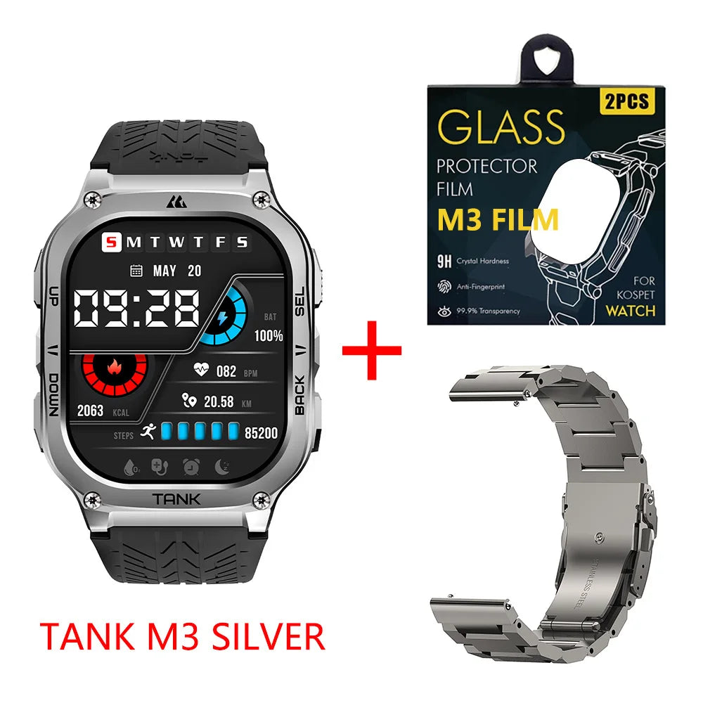 KOSPET TANK M3 AMOLED Fitness Smartwatch With Bluetooth Connectivity