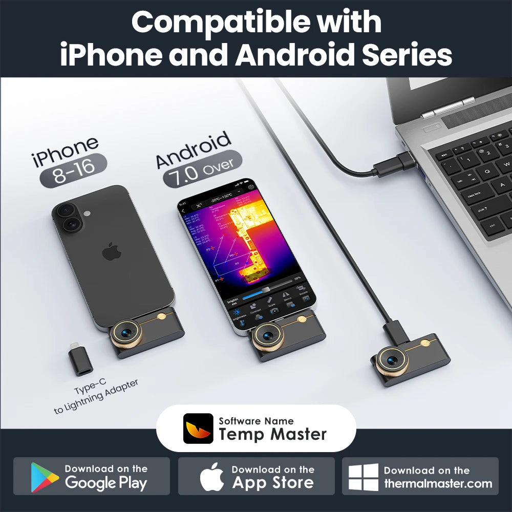 Thermal Master Smartphone Thermal Camera for PCB Repair Inspection