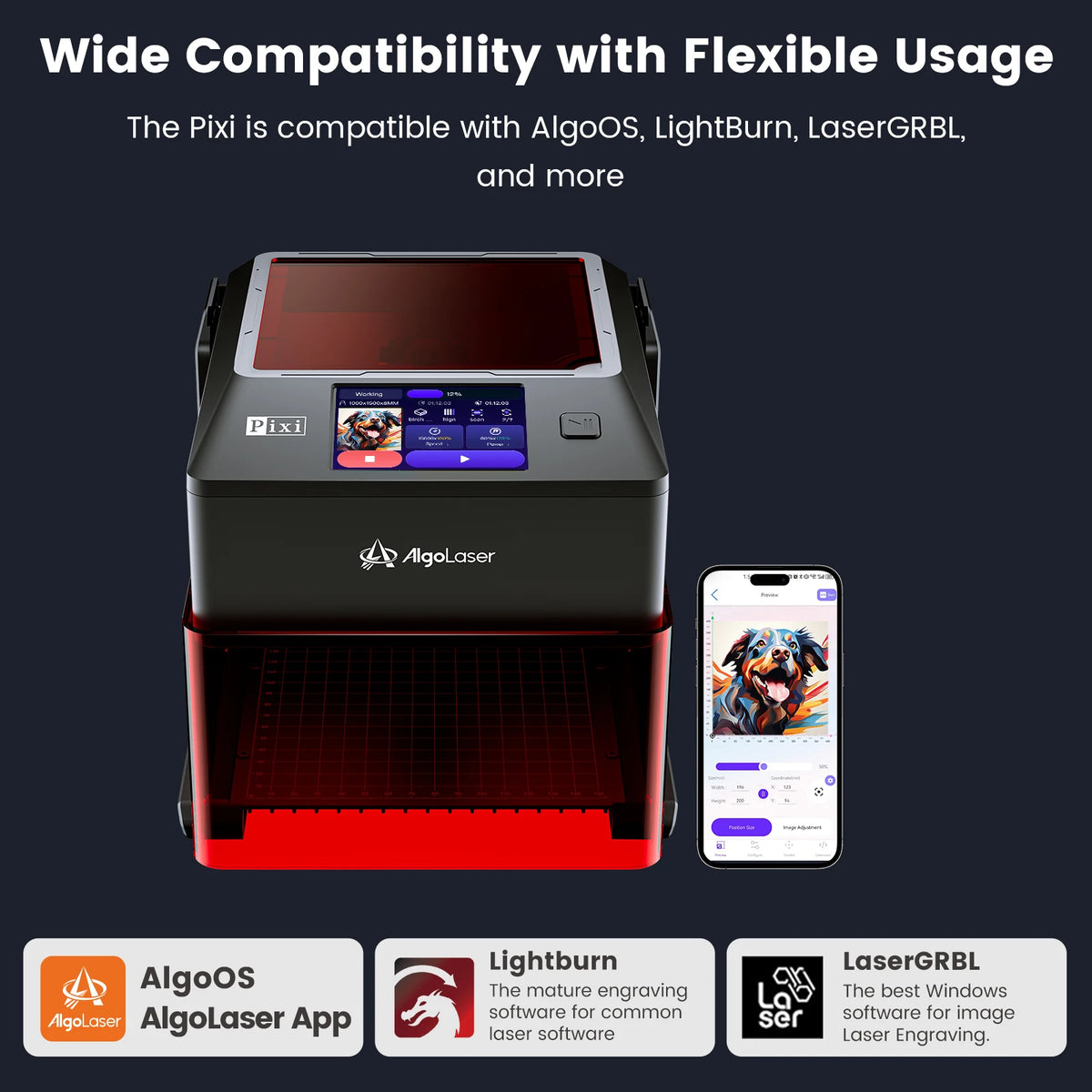 AlgoLaser PIXI Portable Laser Engraver With Touchscreen Controls